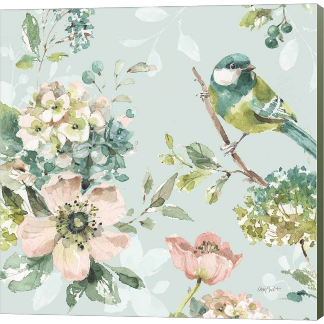 Mint Crush 03 on Mint by Lisa Audit 24" x 24" Canvas Wall Art